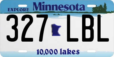 MN license plate 327LBL