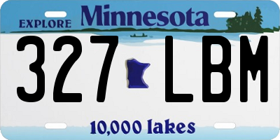 MN license plate 327LBM