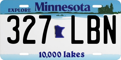 MN license plate 327LBN
