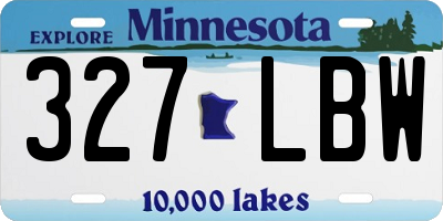 MN license plate 327LBW