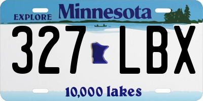 MN license plate 327LBX
