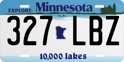 MN license plate 327LBZ