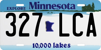 MN license plate 327LCA