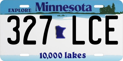 MN license plate 327LCE