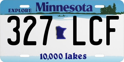 MN license plate 327LCF
