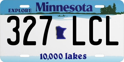 MN license plate 327LCL