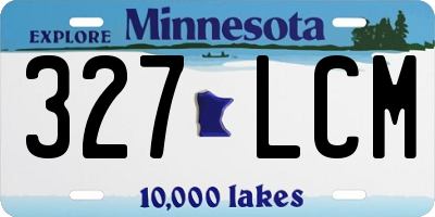 MN license plate 327LCM