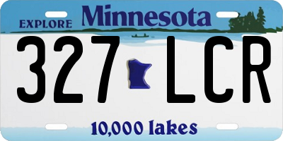 MN license plate 327LCR