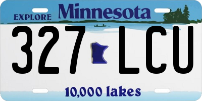 MN license plate 327LCU