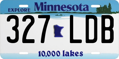 MN license plate 327LDB