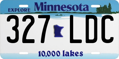MN license plate 327LDC