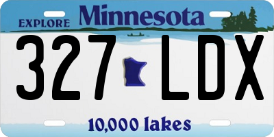 MN license plate 327LDX