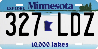 MN license plate 327LDZ