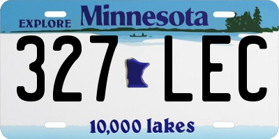 MN license plate 327LEC