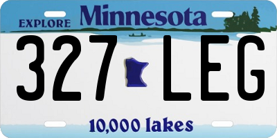 MN license plate 327LEG