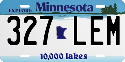 MN license plate 327LEM