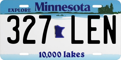 MN license plate 327LEN