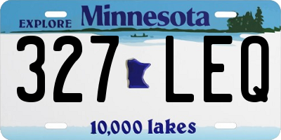 MN license plate 327LEQ