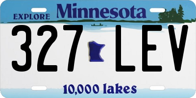 MN license plate 327LEV