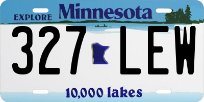 MN license plate 327LEW