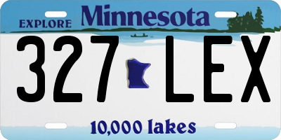 MN license plate 327LEX
