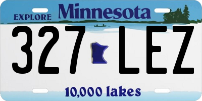MN license plate 327LEZ