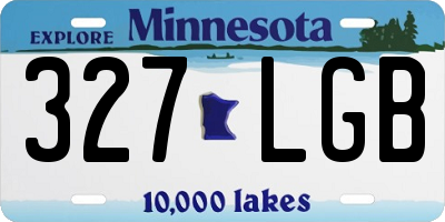 MN license plate 327LGB
