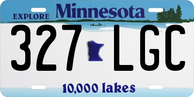 MN license plate 327LGC