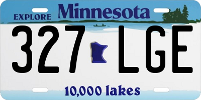 MN license plate 327LGE