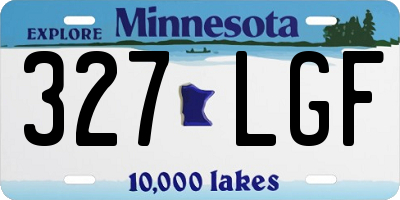 MN license plate 327LGF