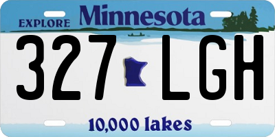 MN license plate 327LGH