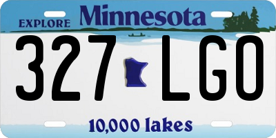 MN license plate 327LGO