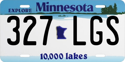 MN license plate 327LGS