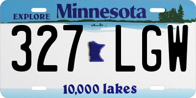 MN license plate 327LGW