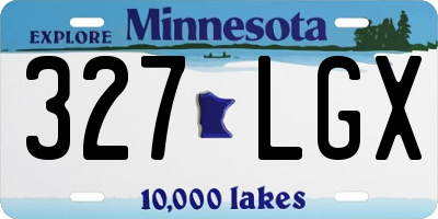 MN license plate 327LGX