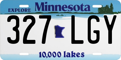 MN license plate 327LGY
