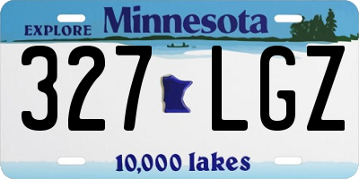 MN license plate 327LGZ