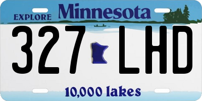 MN license plate 327LHD