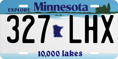 MN license plate 327LHX