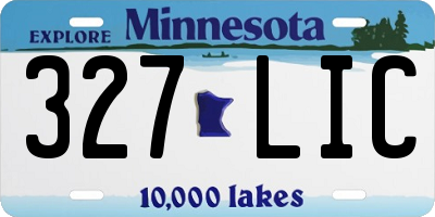 MN license plate 327LIC