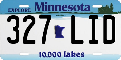 MN license plate 327LID