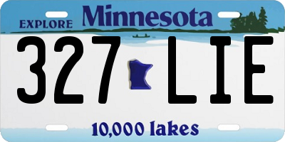 MN license plate 327LIE