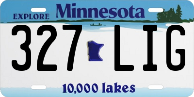 MN license plate 327LIG