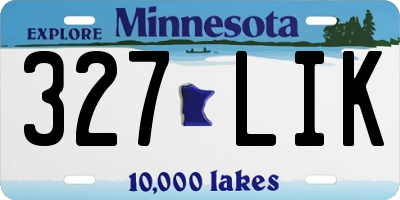 MN license plate 327LIK