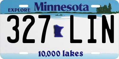 MN license plate 327LIN