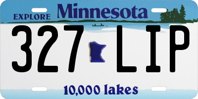 MN license plate 327LIP