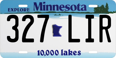 MN license plate 327LIR