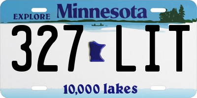 MN license plate 327LIT