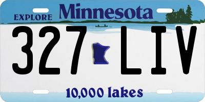 MN license plate 327LIV