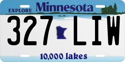 MN license plate 327LIW